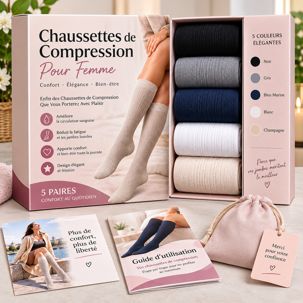 ✨ Enfin, des Jambes Légères et Confortables Toute la Journée ❤️